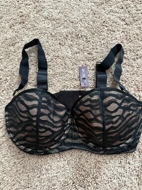 ADORE ME Black Lace Push Up Bra 34DDD New with tags